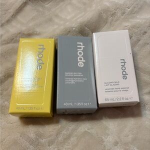 Rhode skincare  glazing milk barrier butter and pineapple refresh